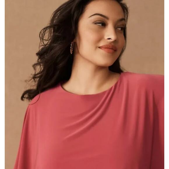 BHLDN × Anthropologie Lena Sleeve liquid knit Pink Dress. Size 16 - Picture 3 of 6